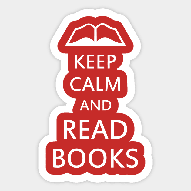 Keep calm and read books Sticker by BattaAnastasia